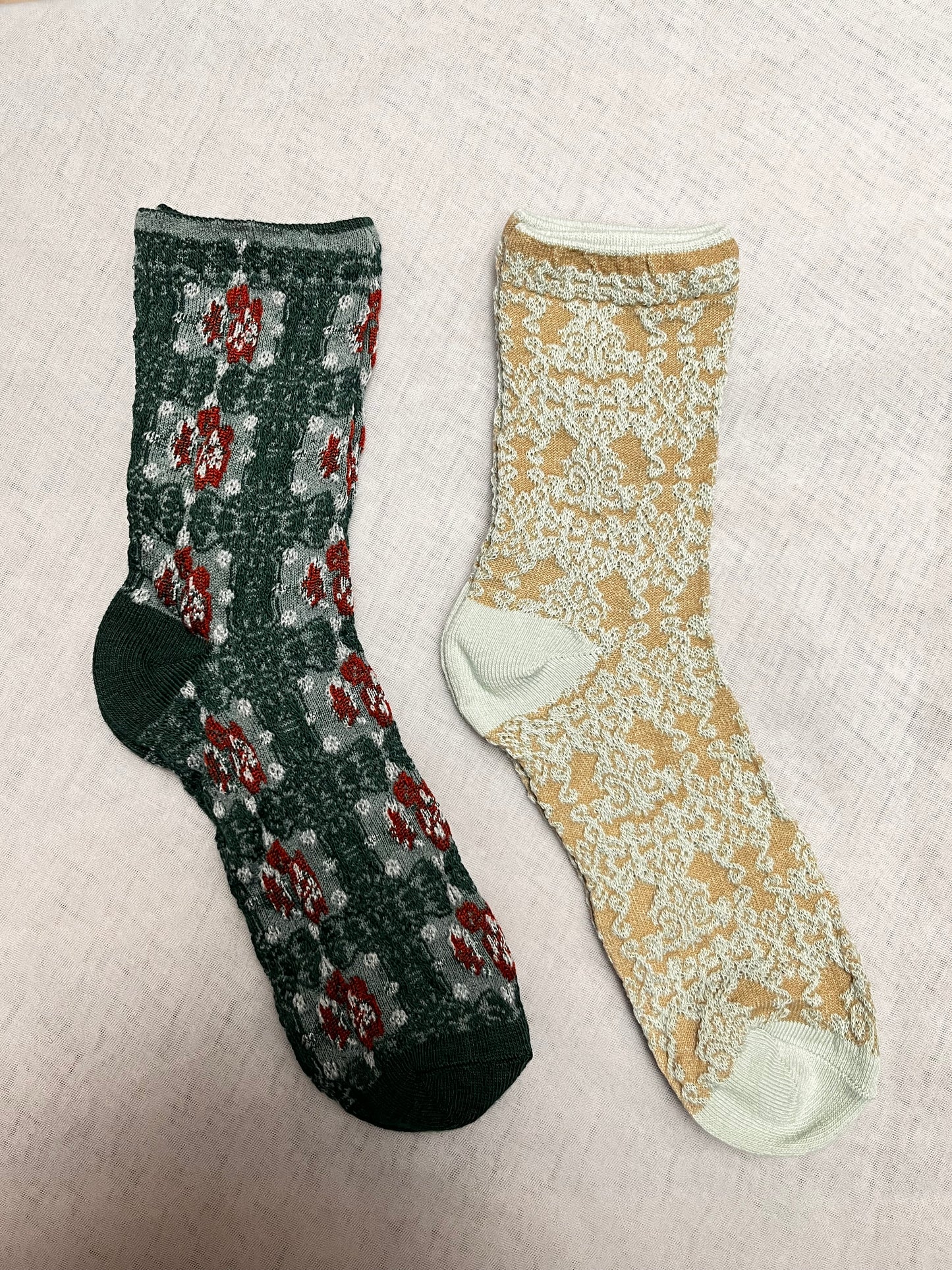 3 Pairs Retro Textured Socks.