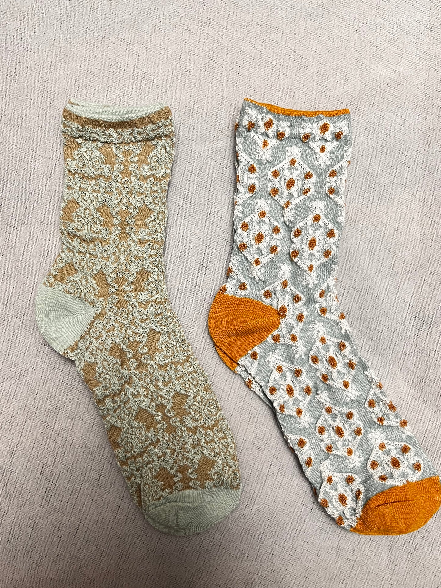3 Pairs Retro Textured Socks.